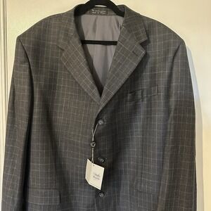 Claudio‎ Morelli Blazer Wool Window Pane Checked Pattern Notched Lapel 48/43